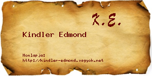 Kindler Edmond névjegykártya